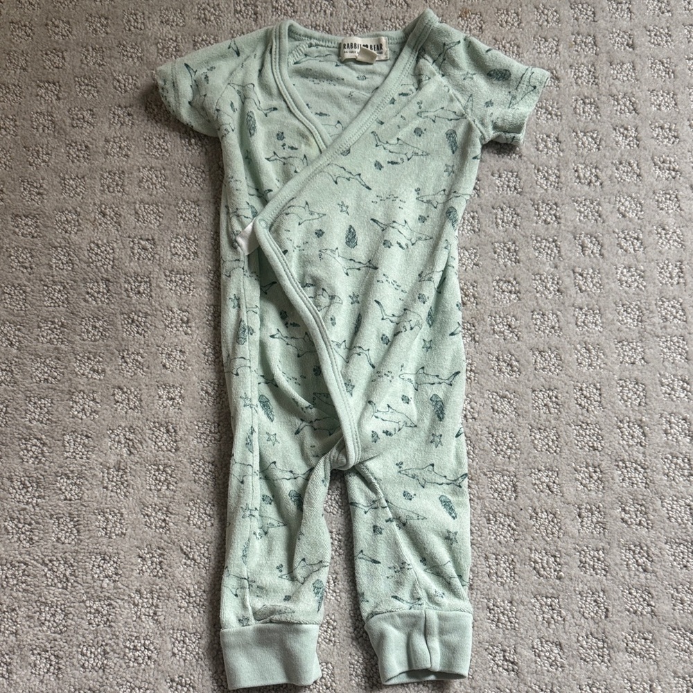 Mint Green Terry Baby One Piece 3-6M